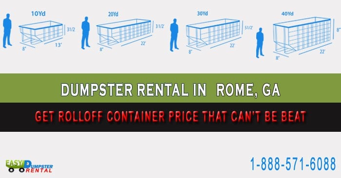 Get Rolloff container price that can't be beat in Rome Georgia